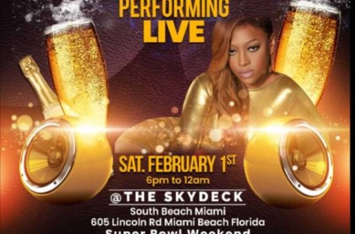 Trina Performs at The Skydeck Rooftop Miami: LIVExperience (Super Bowl Weekend)