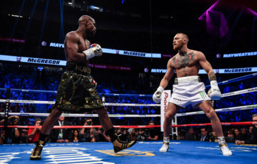 Floyd-Mayweather-vs-Conor-McGregor-500x319 Floyd Mayweather calls out Conor McGregor on retirement: 'If you ... come back, I will be waiting to punish you again'  