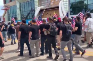 Assigned hate group Proud Boys and counter-protestors conflict in Michigan