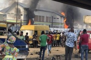 NIGERIA IMPOSES CURFEWS AFTER #ENDSARS PROTESTERS SET POLICE STATION ABLAZE