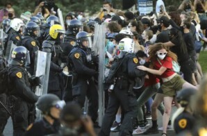 POLICE AND PROTESTERS CLASH
