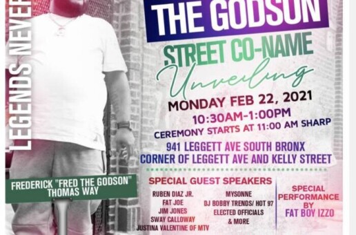 The Fred The Godson Foundation Will Host Unveiling Ceremony for Street Co-Naming of Frederick “Fred The Godson” Thomas Way In Honor of Bronx Rapper