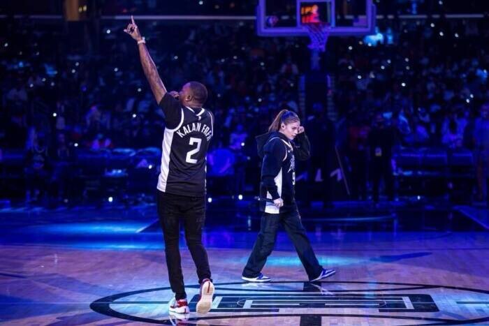 Image-from-iOS-3 Roc Nation Rapper Kalan.FrFr Joined by Destiny Rogers for LA Clippers Halftime Show  