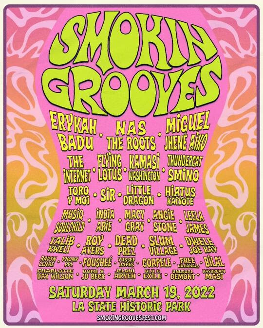 unnamed-36 ERYKAH BADU, NAS, THE ROOTS, MIGUEL, JHENE AIKO, & MORE TO PERFORM AT SMOKIN GROOVES FESTIVAL IN LOS ANGELES ON MARCH 19, 2022  