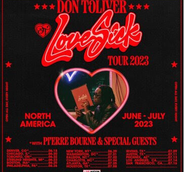 DON TOLIVER ANNOUNCES THEE LOVE SICK TOUR 2023 FEATURING SPECIAL GUESTS PI’ERRE BOURNE AND MORE