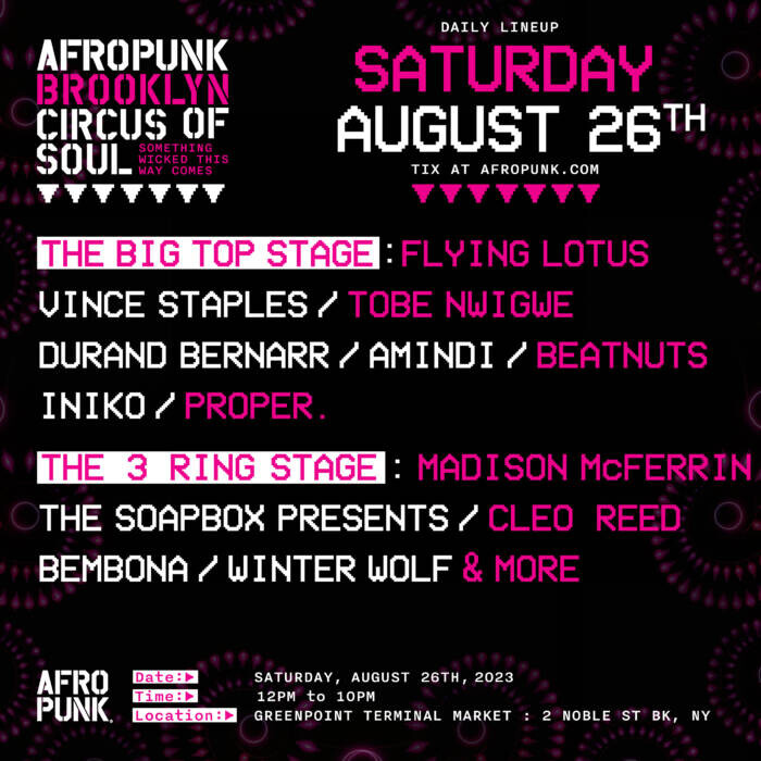 AFROPUNK BROOKLYN 2023 Announces Lineups | Home of Hip Hop Videos & Rap