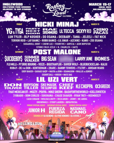 unnamed-3-7-400x500 Rolling Loud California 2024 Announces Lineup Headlined by Nicki Minaj, Post Malone, and Lil Uzi Vert  