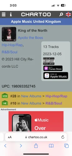 original-A039782D-9B5E-46E7-8E39-7092A1C3CB84_result-231x500 Apollo The Boss: Rising Rapper's Album Hits the Apple Charts, Garnering Praise and Milestones  
