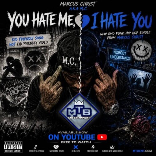 you-hate-me-cover-art-500x500 Marcus Christ Channels Old Wounds Into New Emo-Punk Anthem "You Hate Me, I Hate You"  